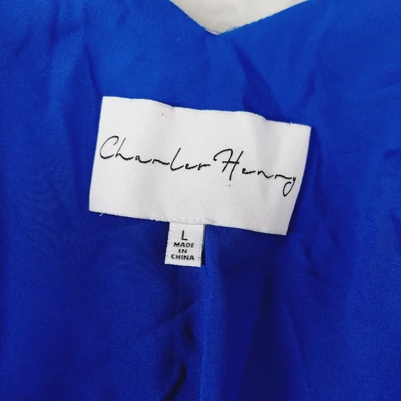 Charles Henry Ditsy Floral Shift Flowy Spring Summer Boho Blue Dress P3572 - Picture 6 of 8